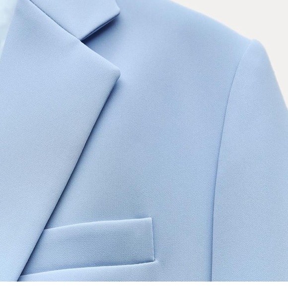 Zara Sky Blue Tailored Jacket - Picture 3 of 7